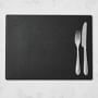 Faux Shagreen Rectangle Placemat, Black