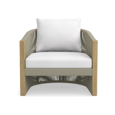 Pasadena Club Chair Cushion, Performance Canvas, White