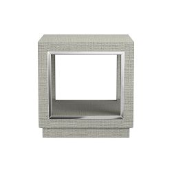 Laidley Side Table, Polished Nickel, Grey