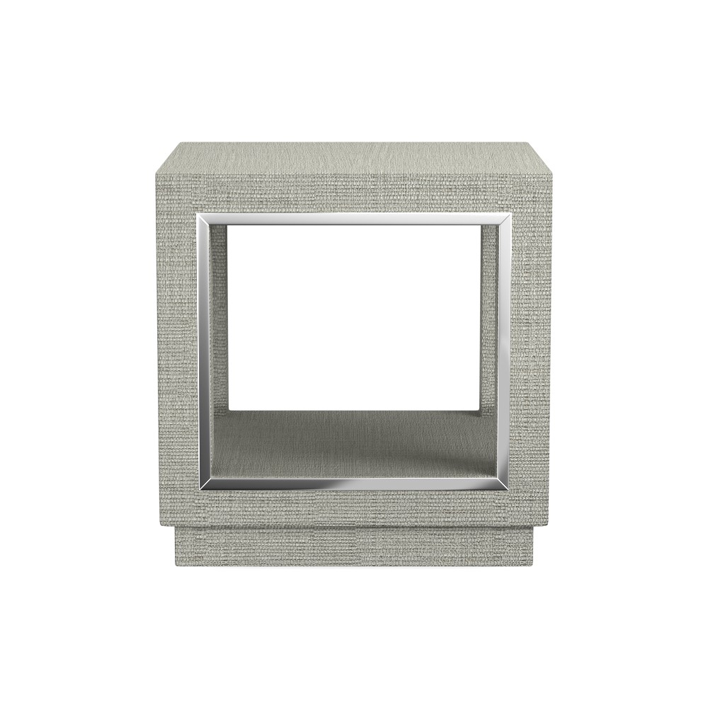Laidley Side Table, Polished Nickel, Grey
