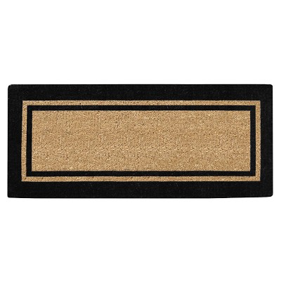 Low Profile Double Picture Frame Doormat, 24" X 57", Black