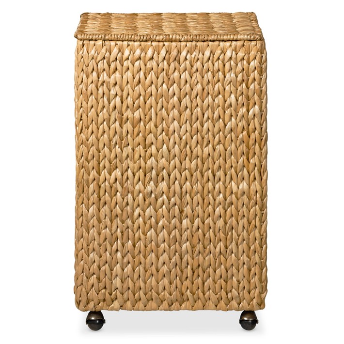 Nantucket Woven Seagrass Single Hamper on Wheels