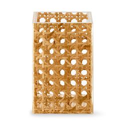 Rattan And Acrylic Toothbrush Holder