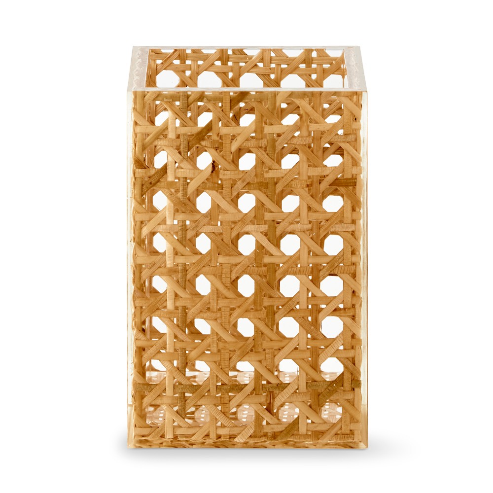 Rattan And Acrylic Toothbrush Holder