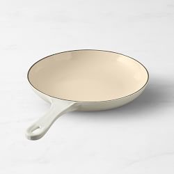 Le Creuset Enameled Cast Iron Shallow Fry Pan, 9 3/4", Matte White