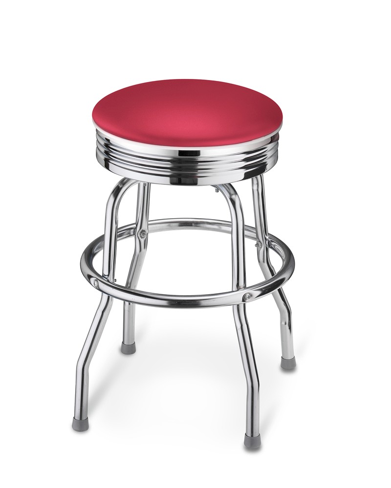 Diner Stool, 24&quot;, Dark Red
