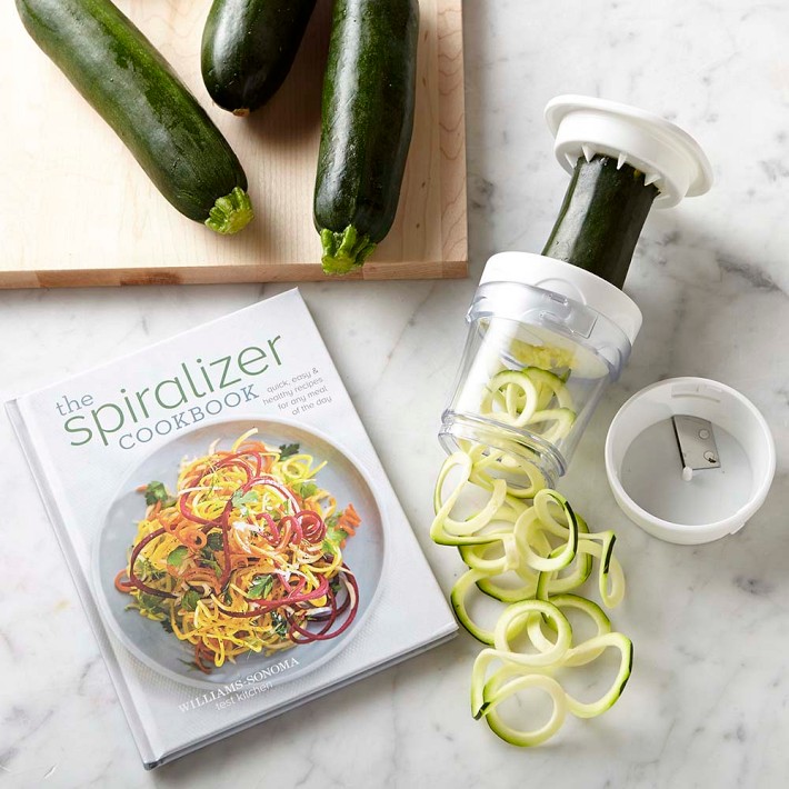 Paderno Handheld 2-Blade Spiralizer and Spiralizer Cookbook