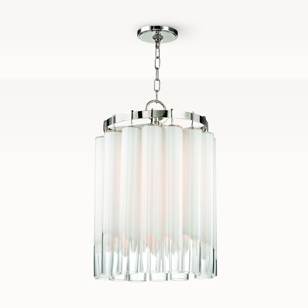 Mora Glass Pendant, Polished Nickel
