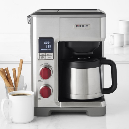 Wolf Gourmet Automatic Drip Coffee Maker, Red Knob