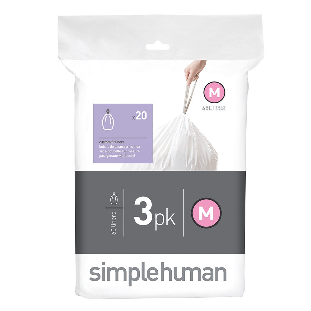 simplehuman™ 60-Pack Refill Trash Can Liners, 45L