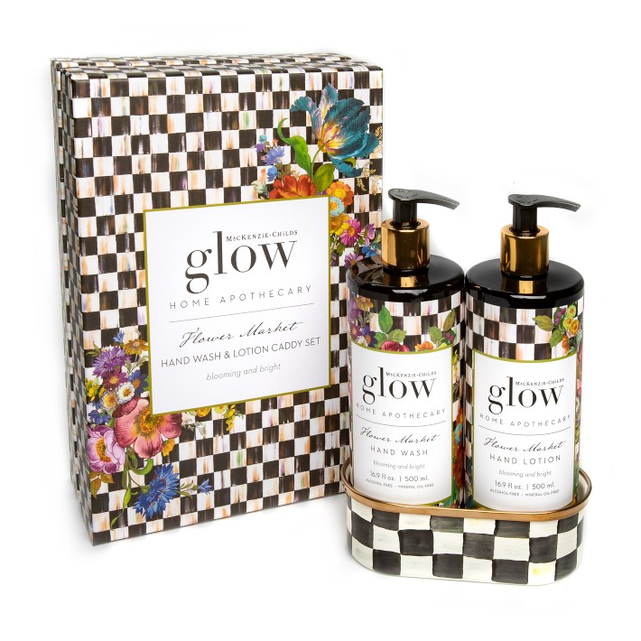 Mackenzie-Childs Flower Market Soap & Lotion Caddy Set