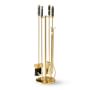 Black Marble & Brass Fireplace Tools and Holder