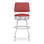 Cushion-Back Diner Stool, 24&quot;, Dark Red