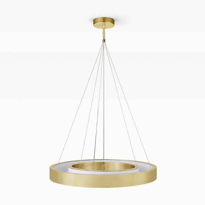 Upton 40" LED Chandelier, Antique Brass