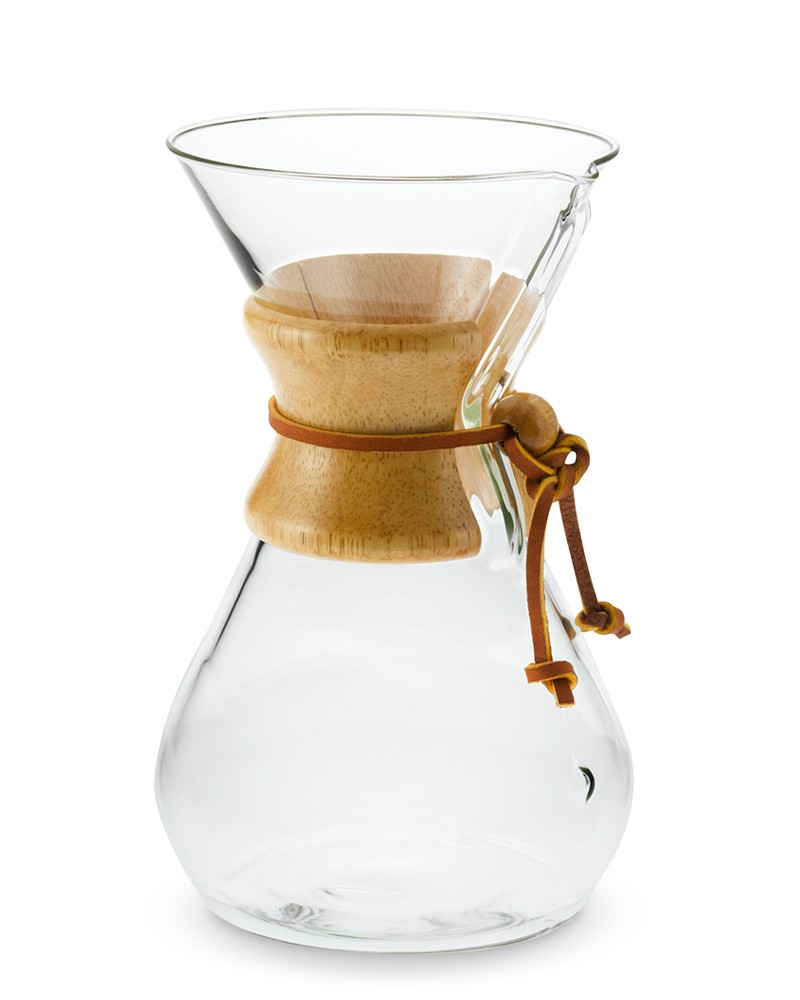 8 Cup Chemex® Pour-Over Glass Coffee Maker with Wood Collar
