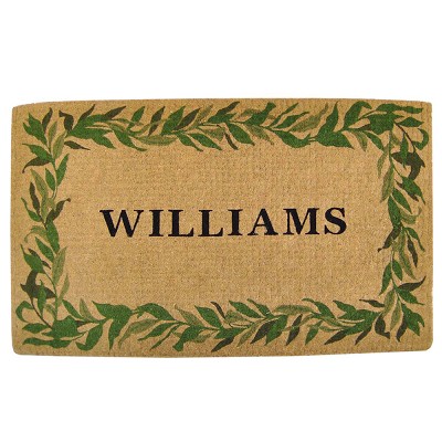 Personalized Bay Leaf Coir Doormat, 48&quot; x 30&quot;