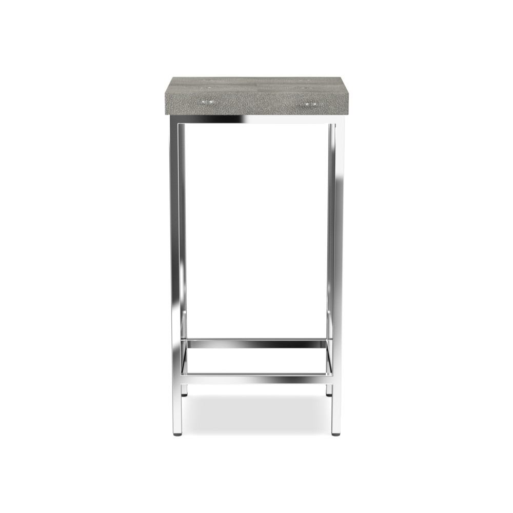 Rectangular Shagreen Accent Table, Charcoal Grey, Nickel