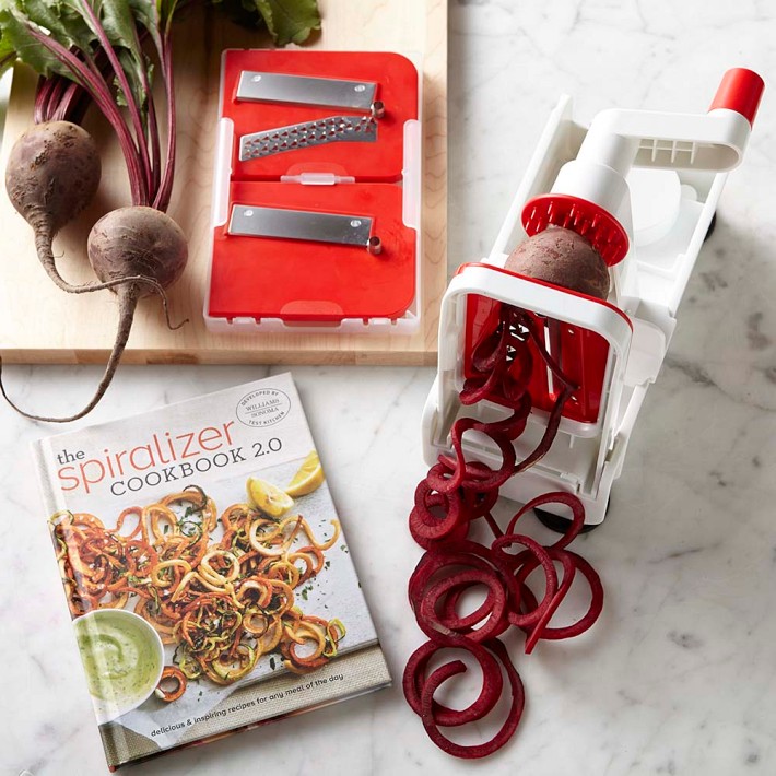 Paderno Collapsible 3-Blade Spiralizer and Spiralizer 2.0 Cookbook