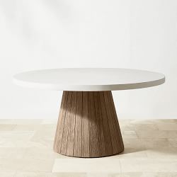 Balboa Outdoor Round Dining Table, Light, Concrete