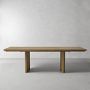 Knife Edge Extendable Rectangular Dining Table, Cerused Heritage Gray (96&quot;-132&quot;)