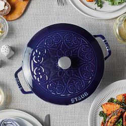 Staub Enameled Cast Iron Essential Lily Embossed French Oven
