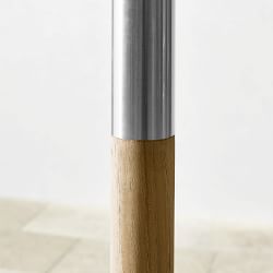 10' Round Outdoor Larnaca Teak Umbrella, Navy Canopy