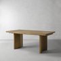 Knife Edge Extendable Rectangular Dining Table, Cerused Heritage Gray (96&quot;-132&quot;)