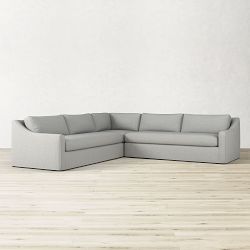 Ghent Slope Arm Slipcovered 3-Piece L-Shape Sofa (43&quot;-78&quot;)