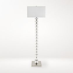 Stacked Crystal Floor Lamp, Polished Nickel