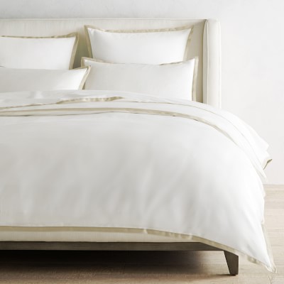 Chambers&#174; Italian Border 300 Thread Count Sateen Duvet Cover, King/California King, Oatmeal