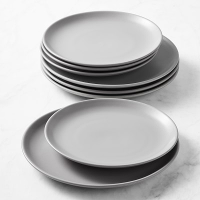 Open Kitchen by Williams Sonoma Matte Coupe Dinner &amp; Salad Plates, Set of 8, Grey