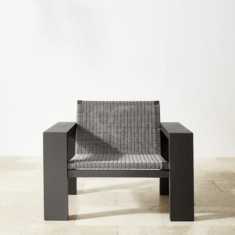 OPEN BOX: Larnaca Outdoor Metal x All Weather Weave Club Chair, Grey