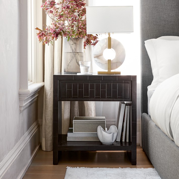 Faux Bone 1-Drawer Nightstand (24&quot;)