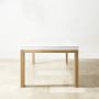 Larnaca Outdoor Teak Fiberstone Dining Table (96&quot;-108&quot;)