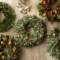 Holiday Fruit Live Wreath, 22&quot;