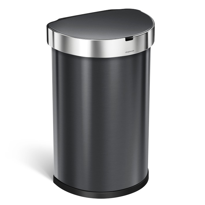 simplehuman™ 45L Semi Round Sensor Can, Black