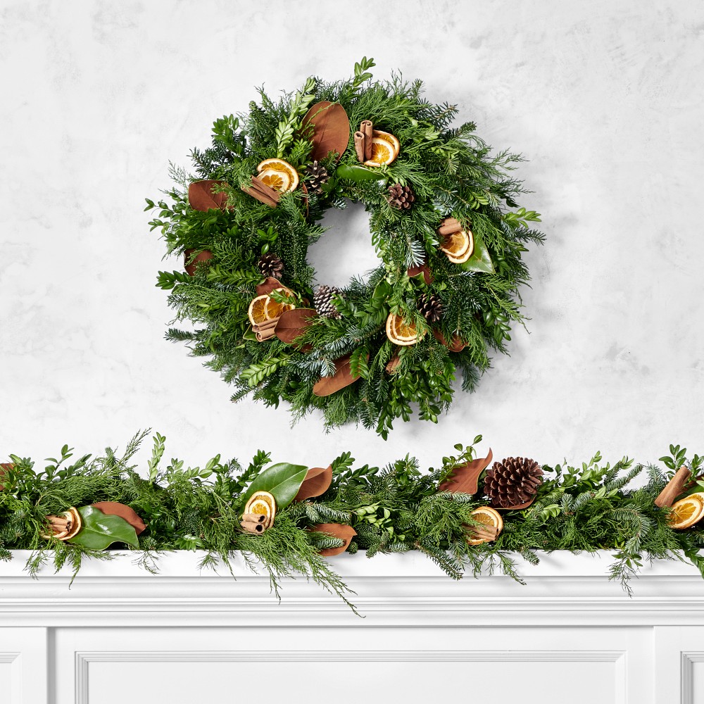 Orange Spice Live Wreath &amp; Garland