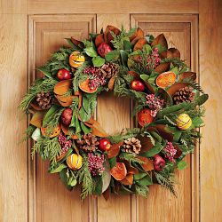 Holiday Fruit Live Wreath, 22&quot;
