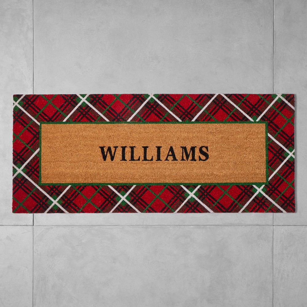 Williams Sonoma Holiday Tartan Double Doormat, PZ, Super Scraper