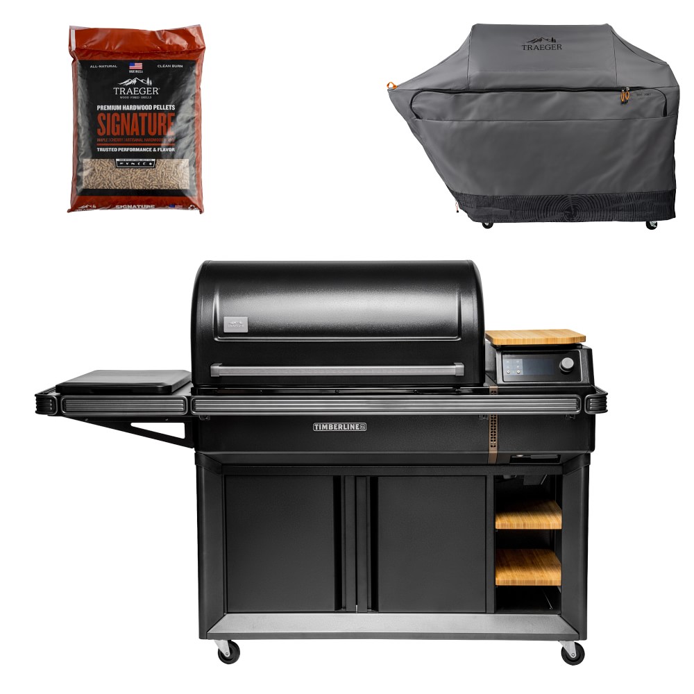 Traeger Timberline XL Cover & Pellets, White Glove