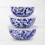 Golden Rabbit Enamel Mixing Bowls, Set of 3, Cobalt Swirl
