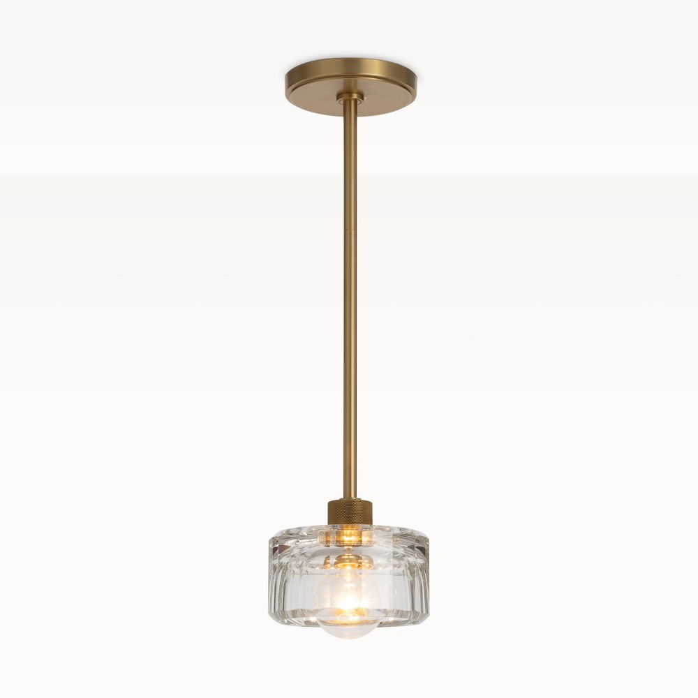 Bijoux Crystal Pendant, Natural Brass