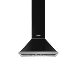SMEG Portofino Wall Ventilation Hood, Black, 30"