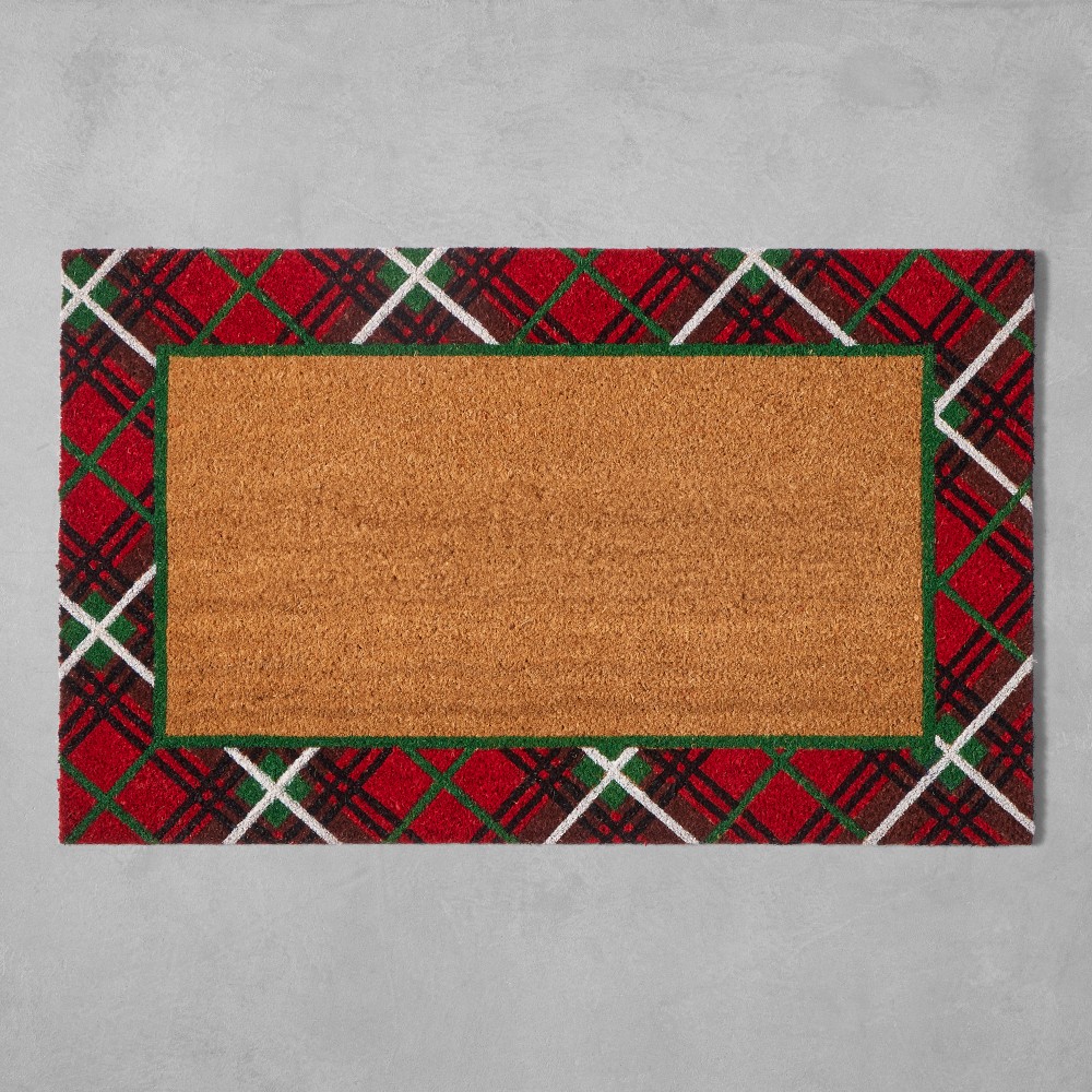 Williams Sonoma Holiday Tartan Doormat Super Scraper