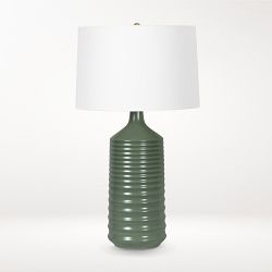 Temperance Ceramic Table Lamp, Olive