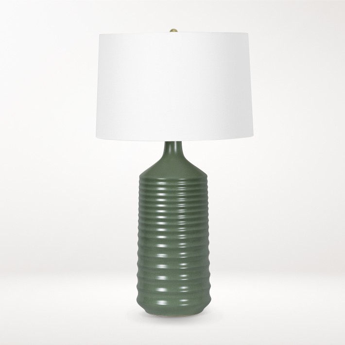 Temperance Ceramic Table Lamp, Olive