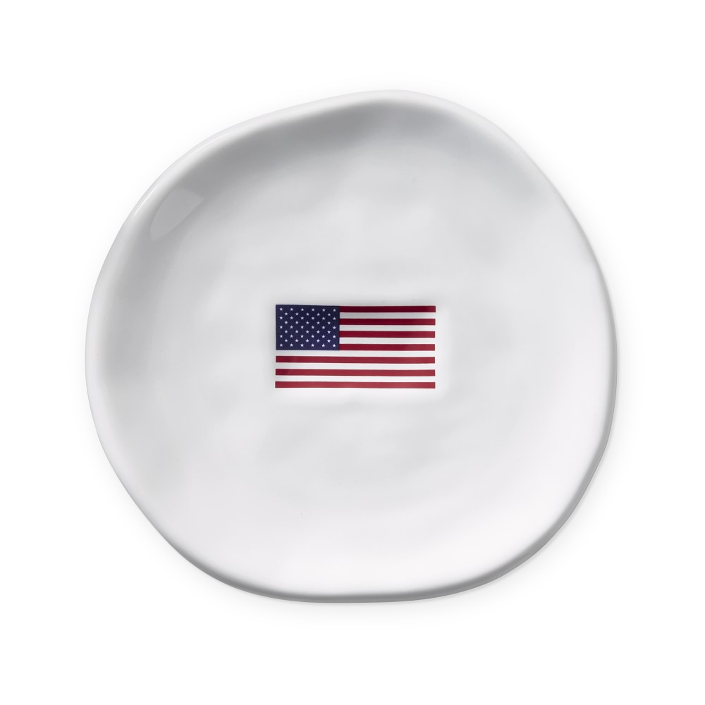 Set of 4 - American Flag Appetizer Plates