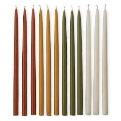 Fall Colored Tiny Taper Candles, Set of 12, Warm