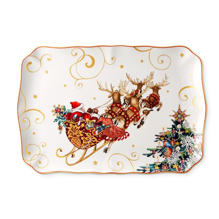 OPEN BOX: Twas the Night Rectangular Serving Platter, Large, Sleigh