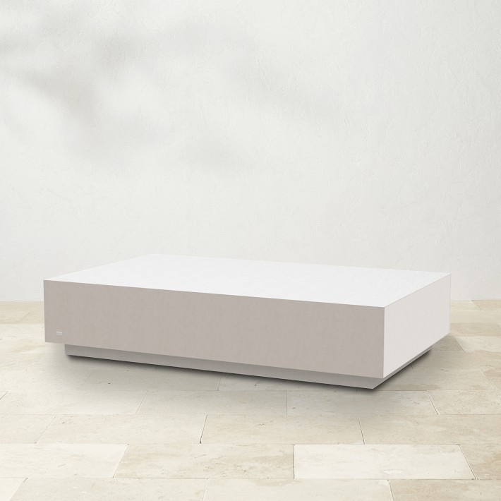 Blinde Bloc 50" Rectangular Coffee Table, Bone